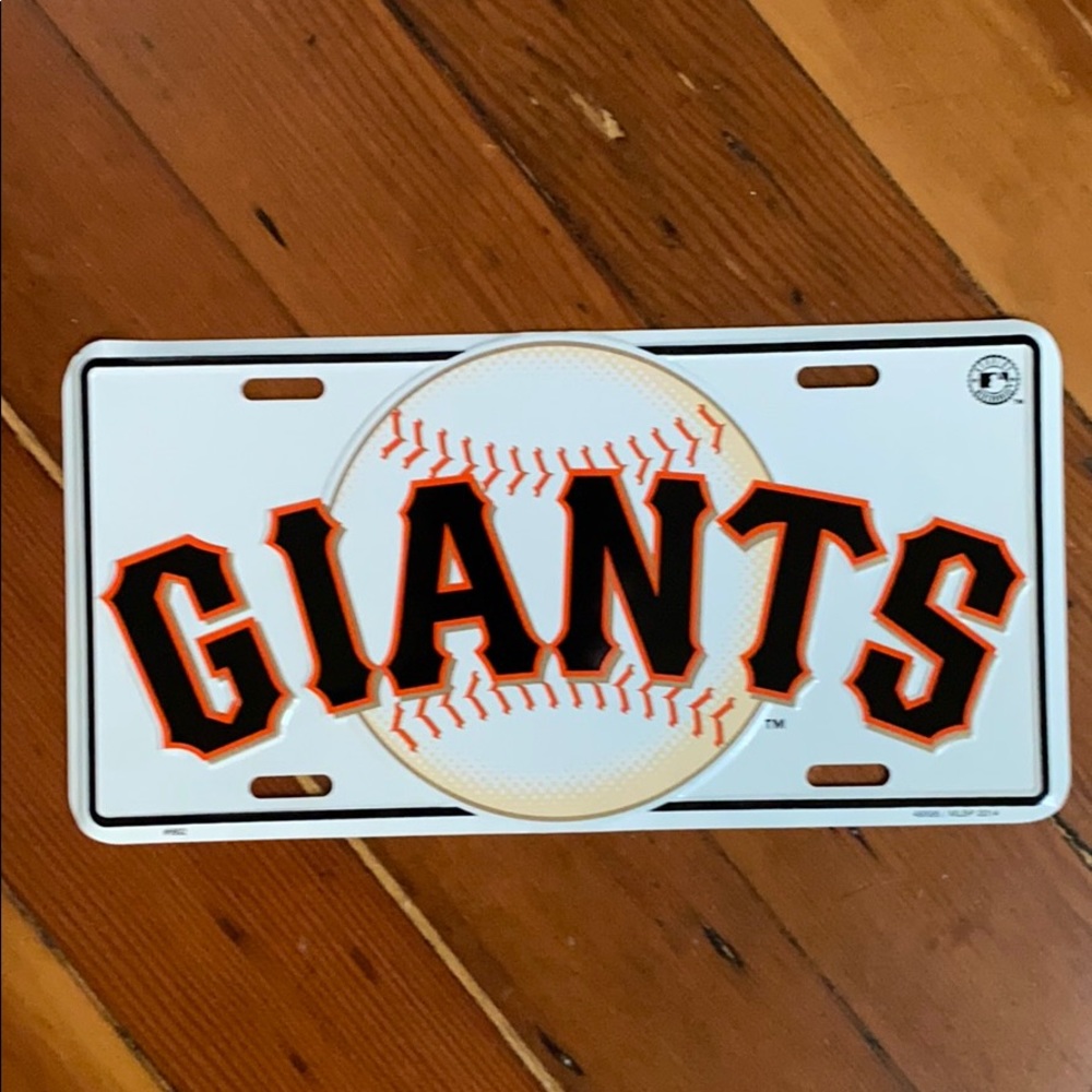 NWOT San Francisco Giants embossed license plate + laser license plate + frame +